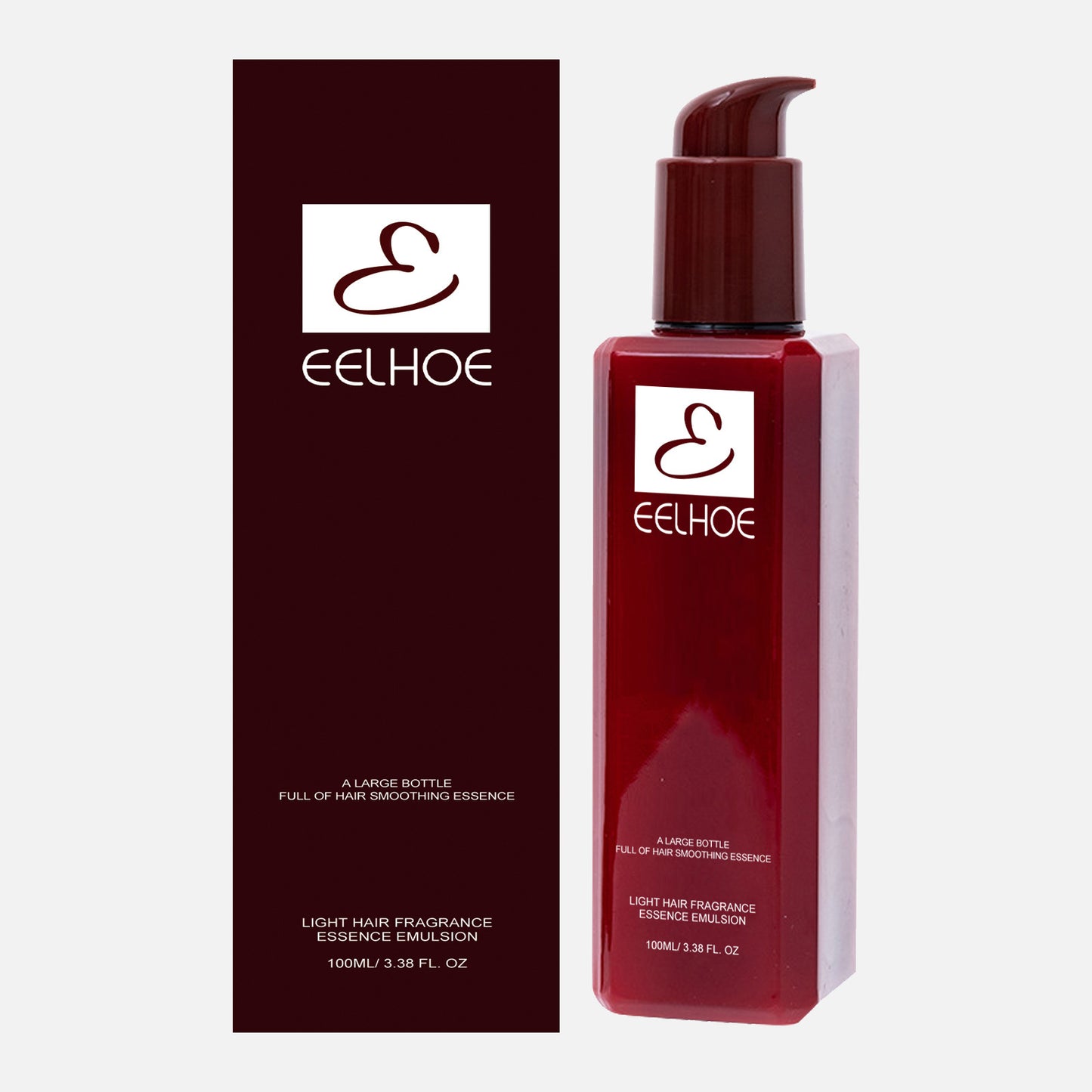 Eelhoe hair care product with packaging on a white background