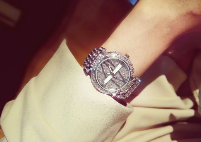Luxury Diamond Women's Watch - Stainless Steel