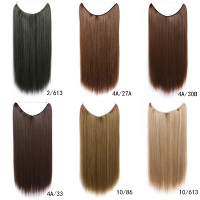 Women's 22 Inch Invisible Wire Hair Extensions - No Clips Secret Fish Line Silky Straight Synthetic
