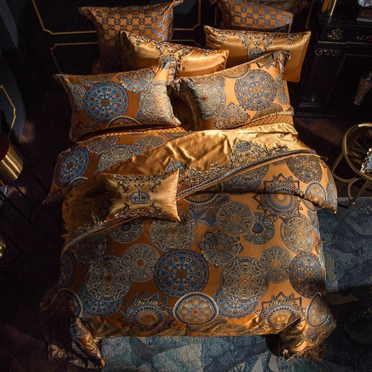 Home Textile Bedding Kit - High-Precision Yarn-Dyed Jacquard Multi-Piece Suit 60s Satin Long-Staple Cotton