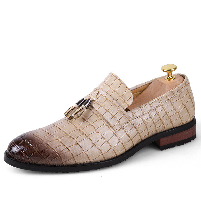 Korean Style Men's Hair Stylist Pointed Leather Shoes Tassel - Professional Fashion