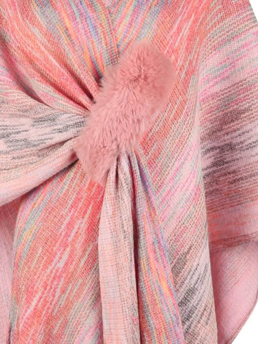 Heathered Fringe Hem Poncho - Millivan supplies