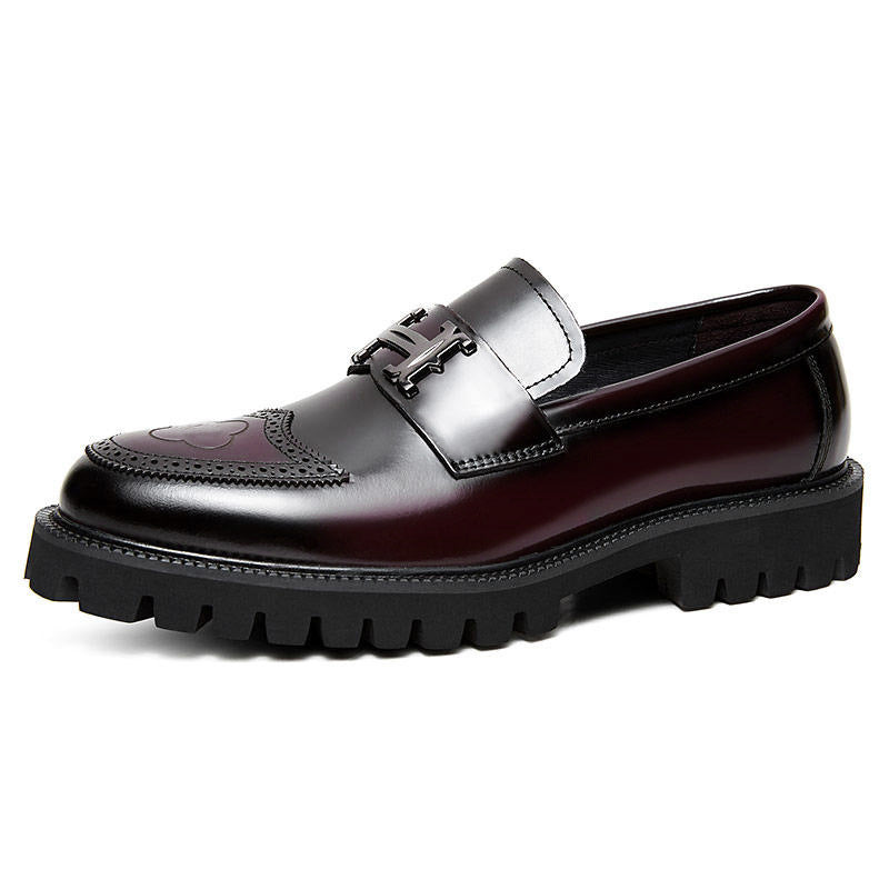 Men's Craft Leather Shoes - Slit Beads Matte Design