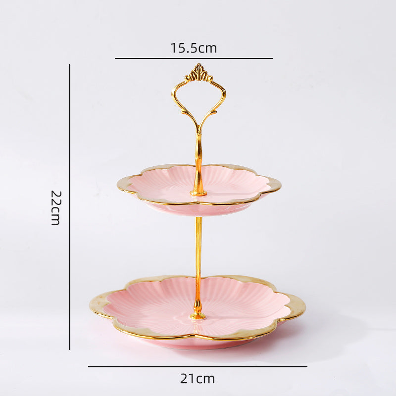 Ceramic Fruit Plate Home Living Room Light Luxury Creative Multi-layer Dessert Fruit Plate - Nordic Style