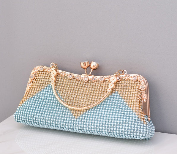 Women's European American Fashion Crossbody Handbag - Gold Color