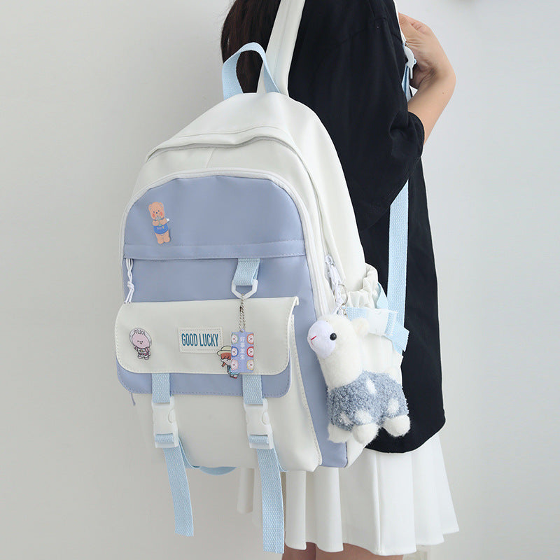 High School Girl's Simple Large-capacity Light Backpack