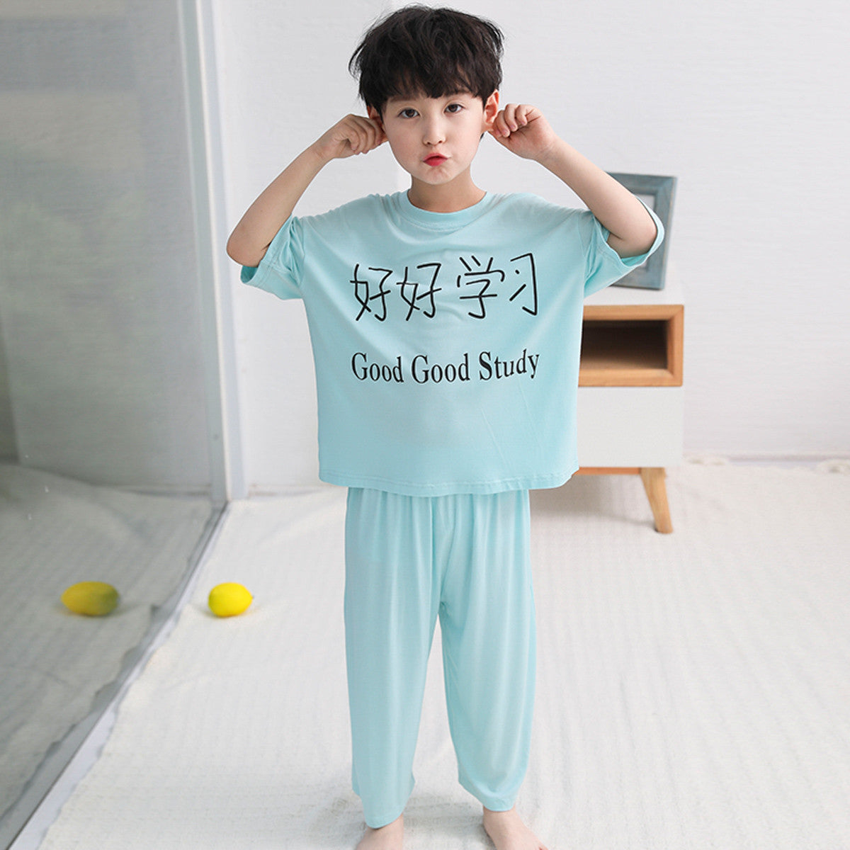 Boys' Homewear Suit Pajamas Medium And Large Children's Loose Clothes