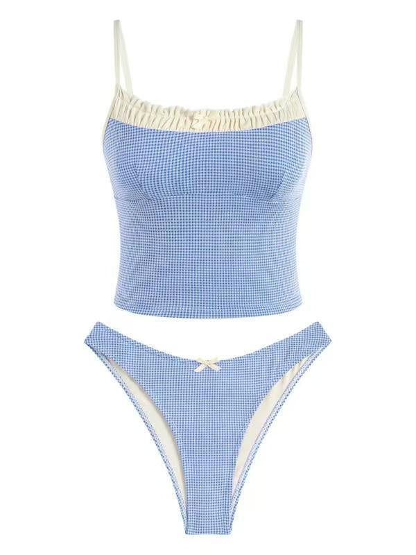 Women's Floral Vacation Swimsuit - Adult Bow Lace Backless Design