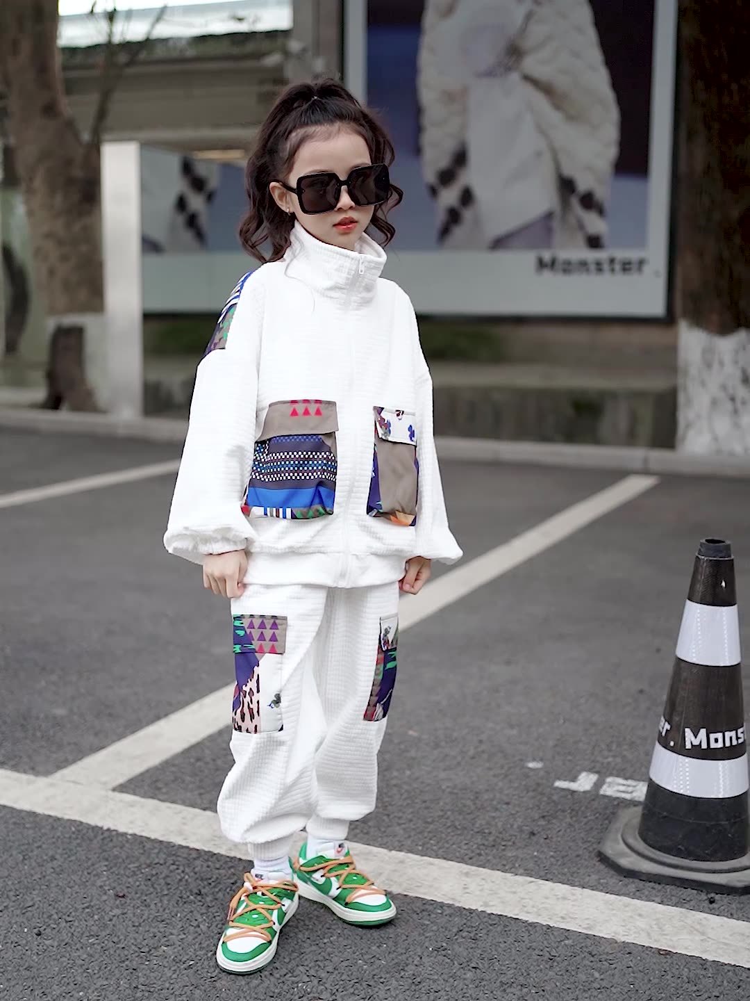 Girl Spring Casual Western Style Fashionable Two-piece Sports Suit
