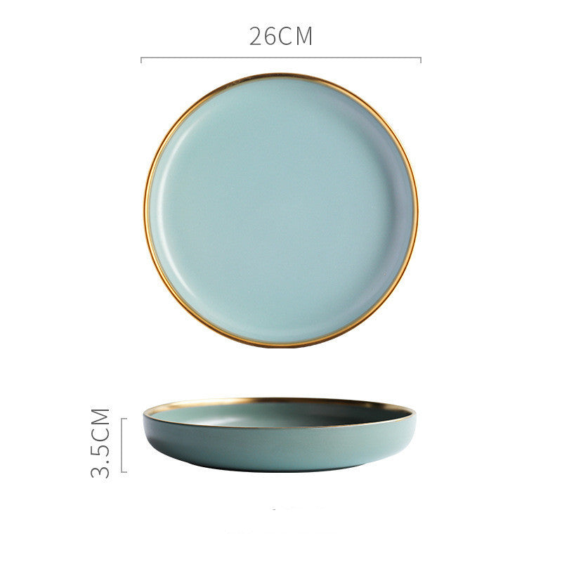 Nordic Porcelain Tea Bowl Set - Celadon Solid Color