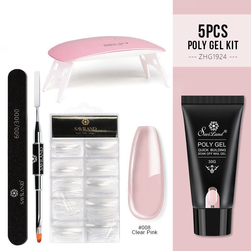 Quick Extension Crystal Gel Nail Set - Camouflage Pink 010
