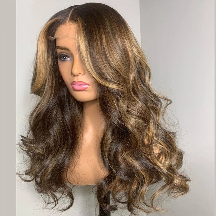 Women's Curly Fashion Wig - Adult Real Human Hair Big Wave Wig