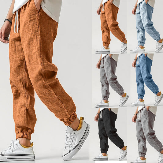 Men's Outdoor Sports Pants - Adult Slim-Fitting Ankle-Tied Athletic Pants
