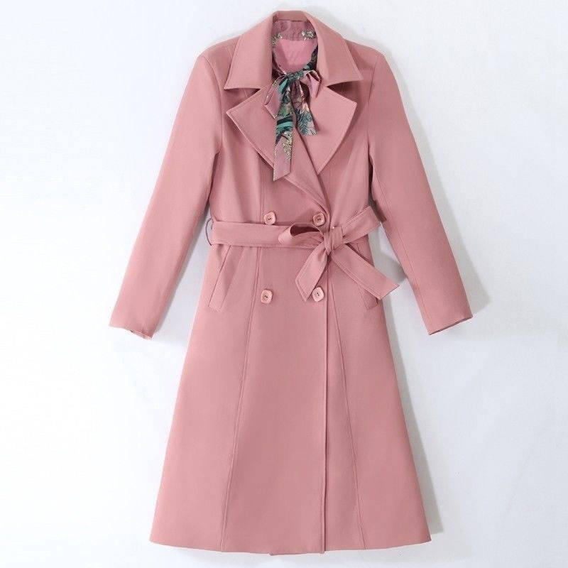 Women's Slim OL Trench Coat - Adult Professional Black Coat