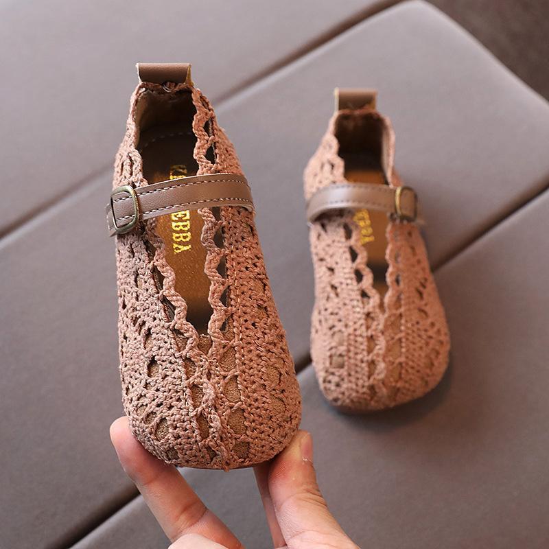 Girls Princess Shoes - Soft Sole Breathable Woven Toddler Sandals