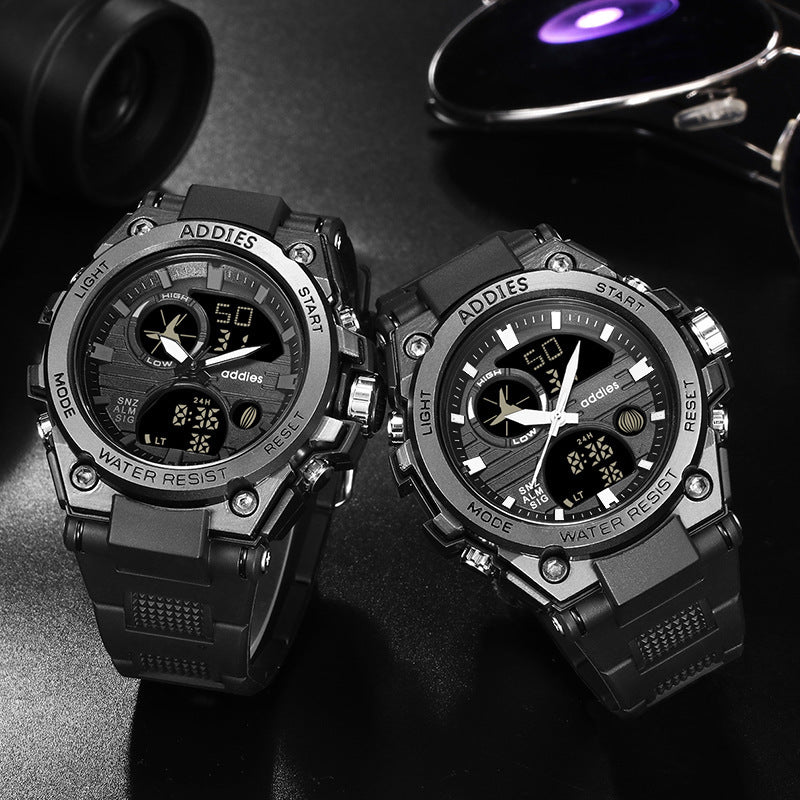 Men's Multifunctional Plastic Sports Watch - 50mm