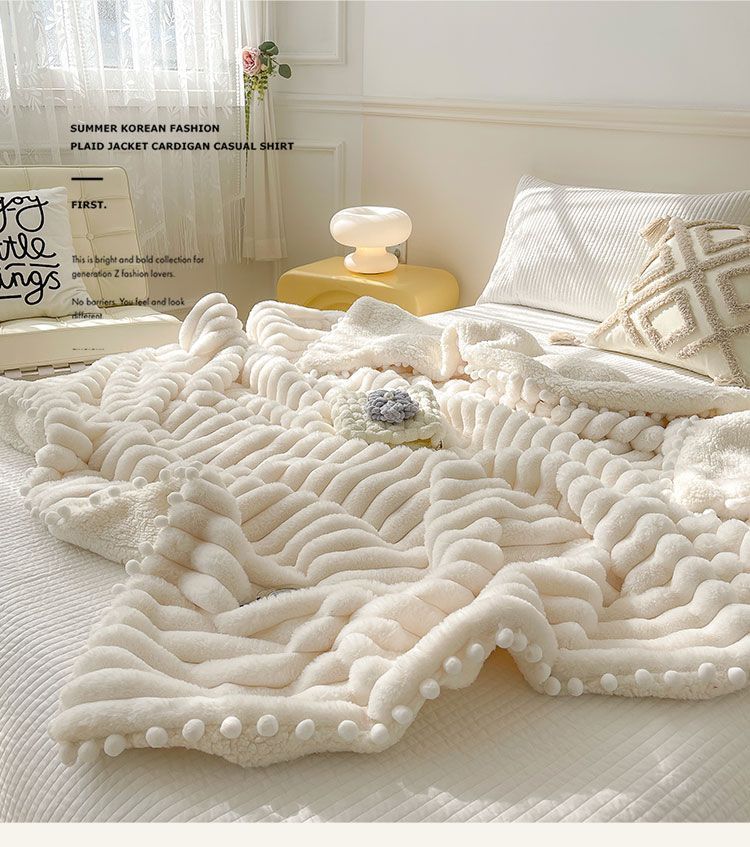 Premium Dehaired Angora Blanket - Luxury Nap Sofa Cover Throw