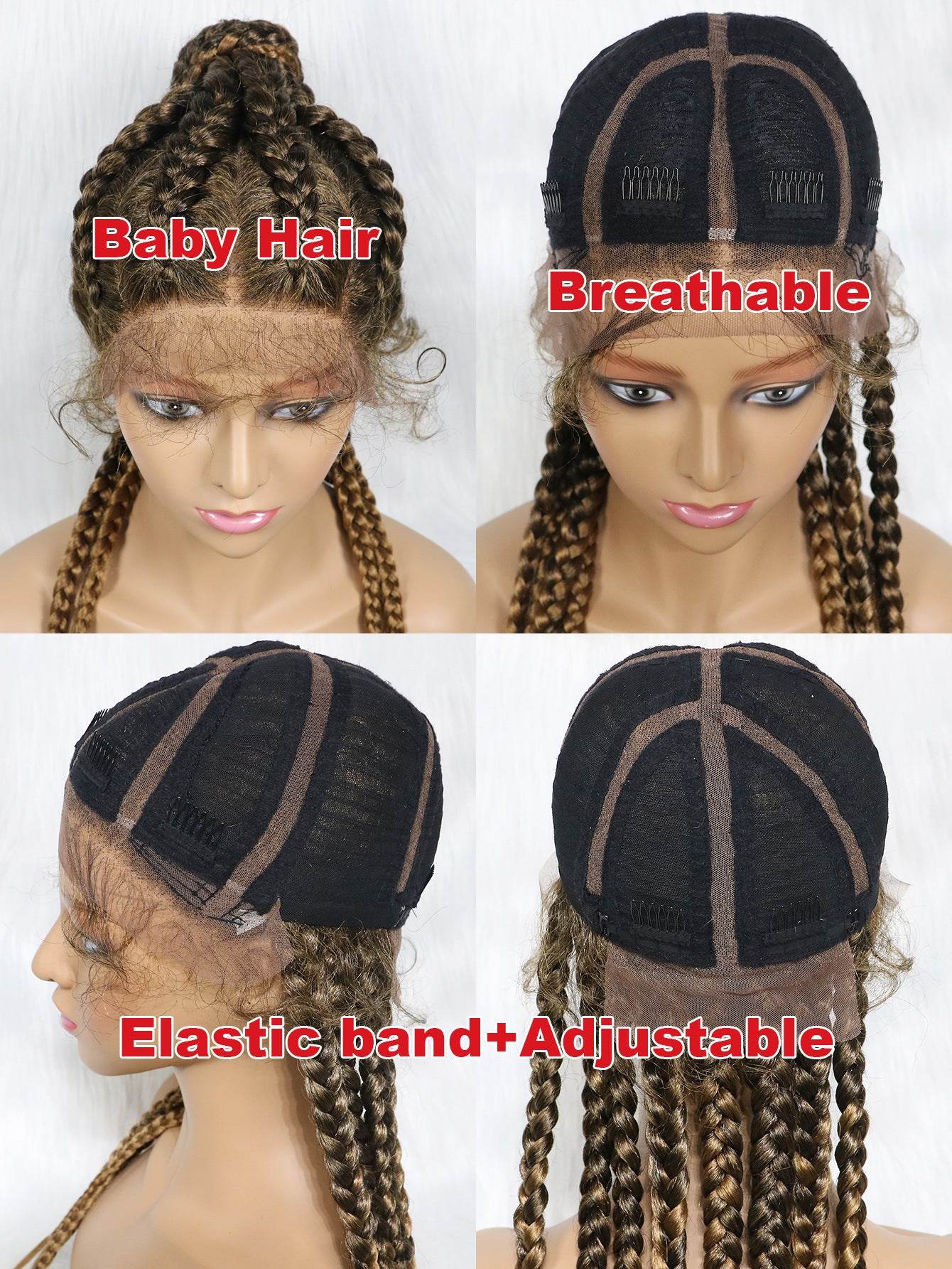 Braided Lace Front Synthetic Wig Braids African Braiding Hair - Millivan supplies