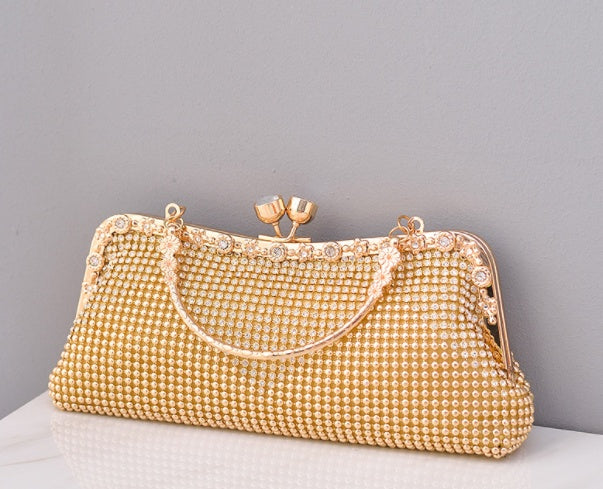 Women's European American Fashion Crossbody Handbag - Gold Color
