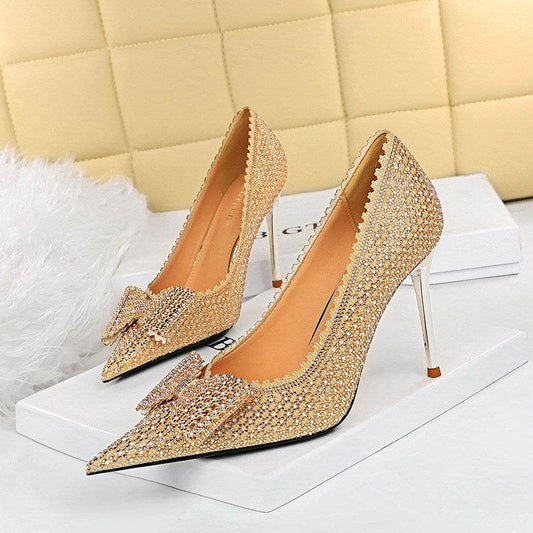 Sweet Women''s Princess Wedding Shoes Thin High Heels Shallow Mouth - Millivan supplies