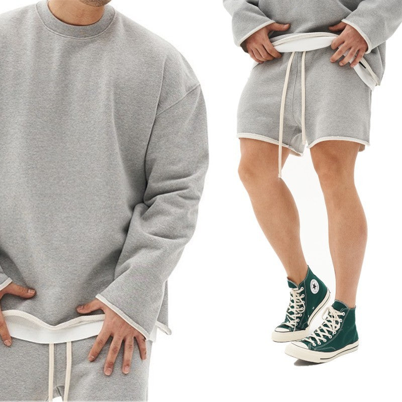 Men's Sports Training Set - Adult Athletic Wear Gray Suit