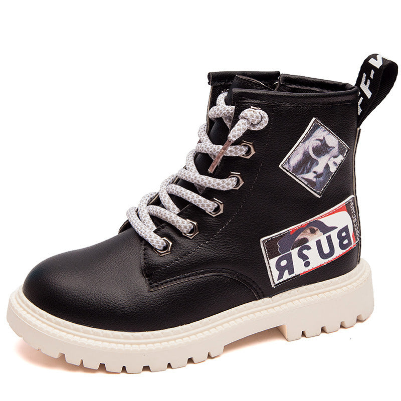 Children's High-Top School Sneakers - Unisex Cotton Riding Boots