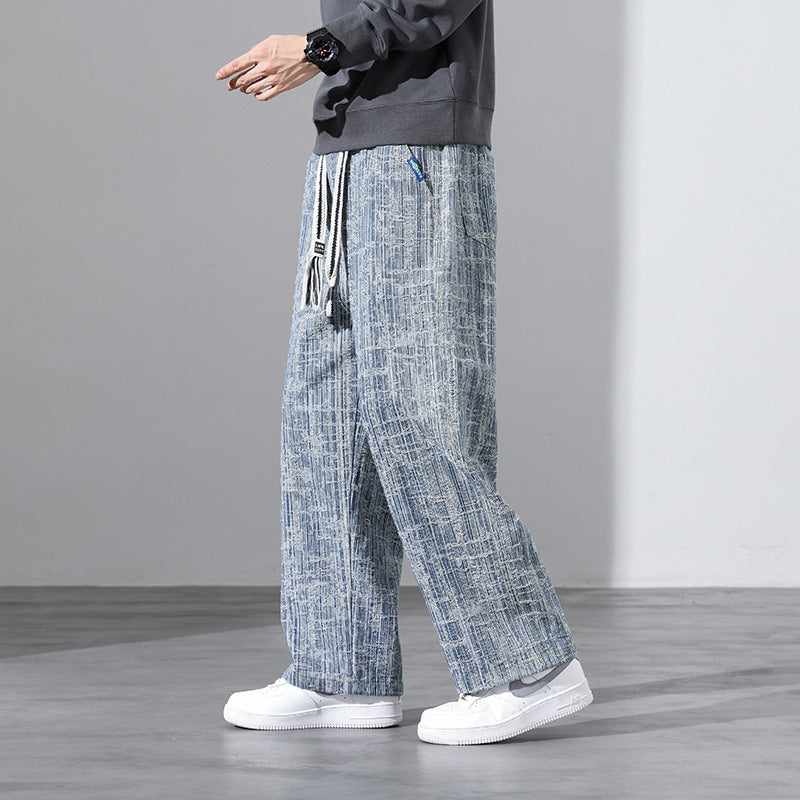 Men's Loose Tapered Korean Style Casual Pants - Adult Trendy Black Pants