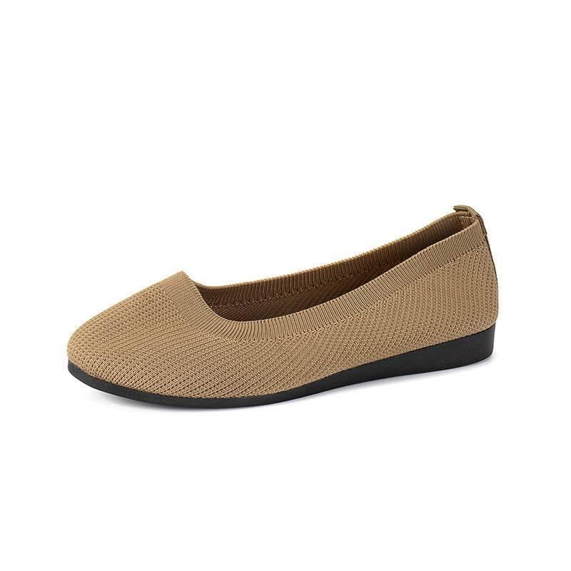 Round Toe Flats Shoes Casual Comfortable Soft Slip On Knit Mesh Shoes For Women - Millivan supplies