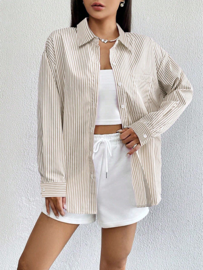 Cardigan Top Loose Casual Long Sleeves Shirt For Women