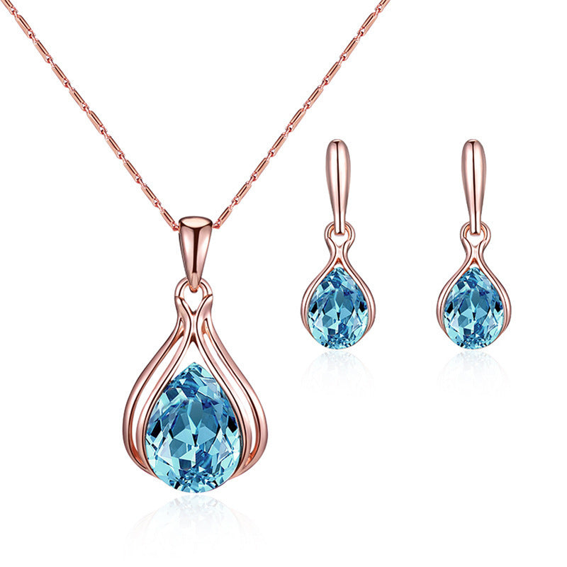 Women's Drop Necklace And Earrings Set