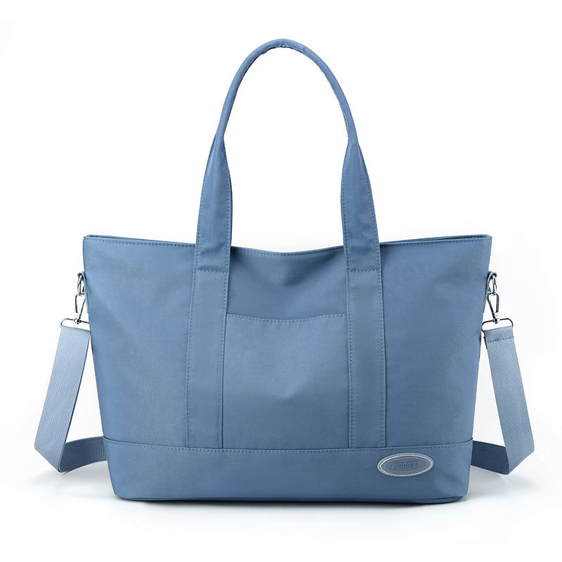 Large Capacity Korean Style Tote Bag - Trendy Solid Color Casual Shoulder Handbag for Women