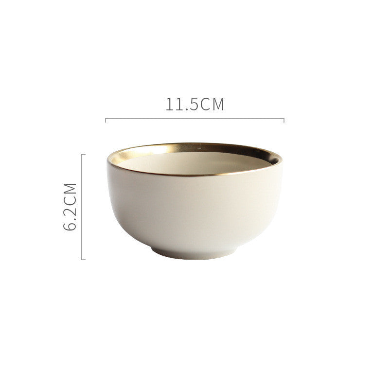 Nordic Porcelain Tea Bowl Set - Celadon Solid Color
