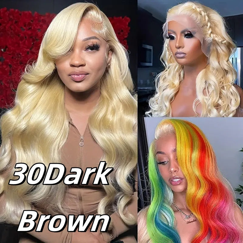 Adult Women's Lace Front Synthetic Wig - European Style Light Gold