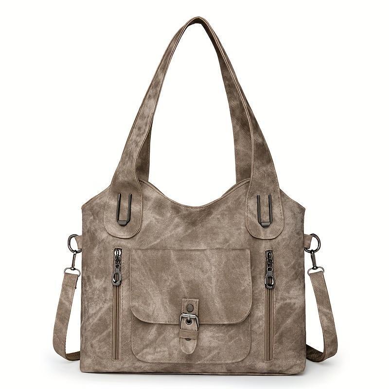 Women's Soft Leather Handbag - Adult Vintage Synthetic Leather Bag