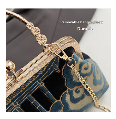 Xiangyun retro Chinese style handbag for women featuring traditional embroidered patterns inspired by the Ming and Qing dynasties - authentic silk and cotton handbag with cultural significance - Millivan Supplies