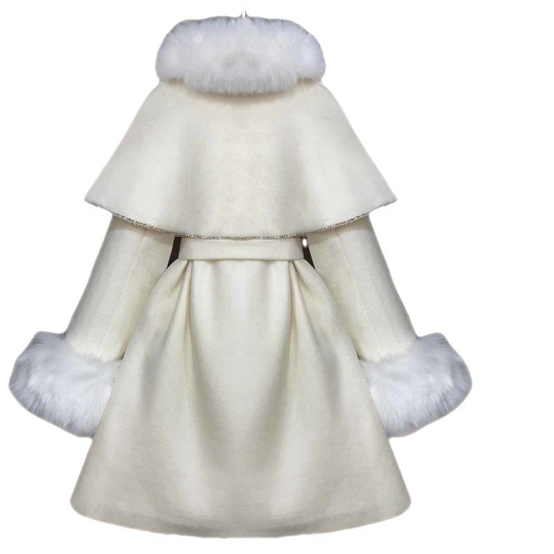Oversized Women's Suit Ocean Cape Coat Woolen Dress