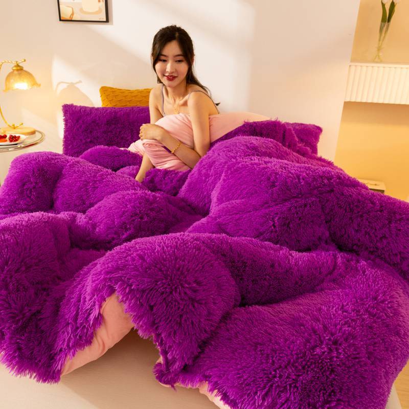 Super Soft Long Fleece Mink Crystal Velvet Thickened Warm Winter Quilt - Double Sided 6 Colors Multiple Sizes