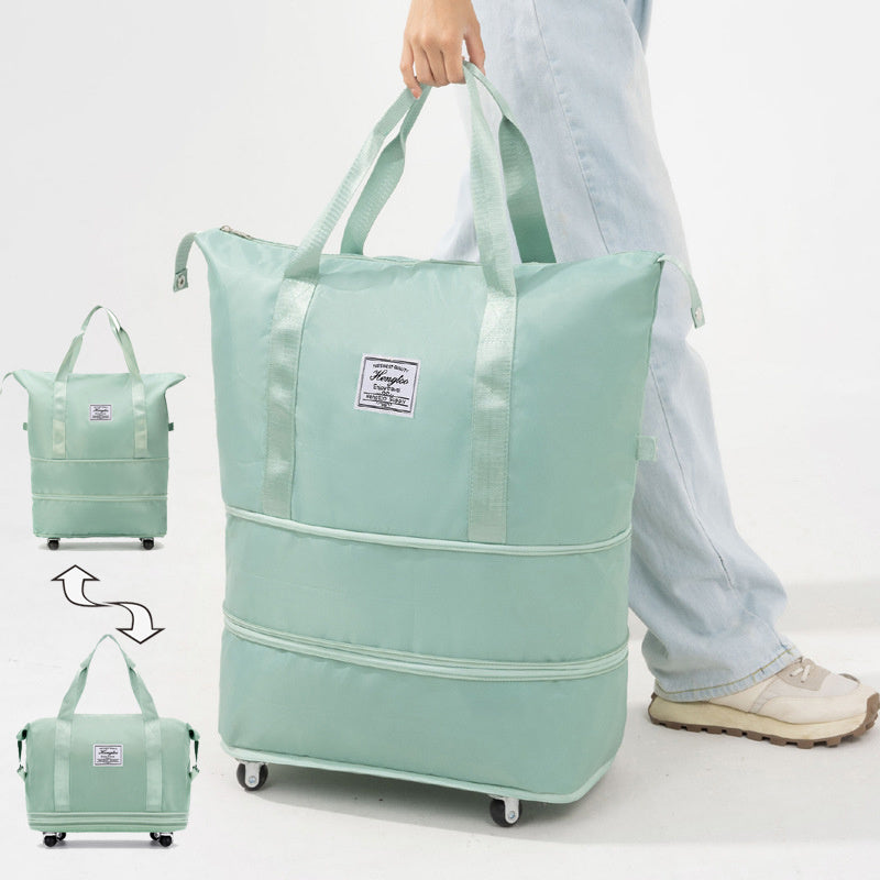 Universal Wheel Travel Bag - Double Layer Dry Wet Separation Fitness Yoga Sports Handbag