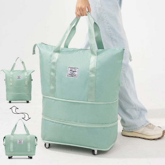 Universal Wheel Travel Bag - Double Layer Dry Wet Separation Fitness Yoga Sports Handbag