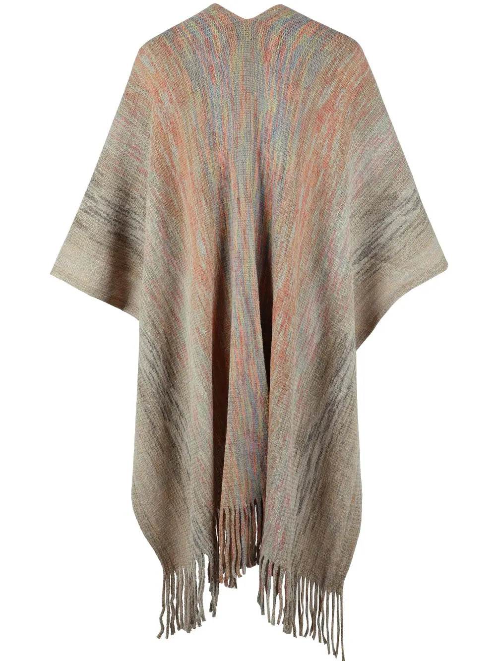 Heathered Fringe Hem Poncho - Millivan supplies