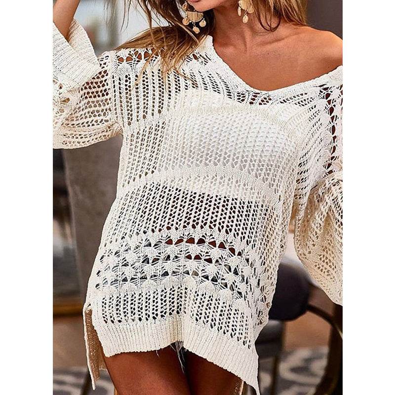New Knitted Holiday Sun Protection Shirt Bikini Swimsuit Outwear - Millivan supplies