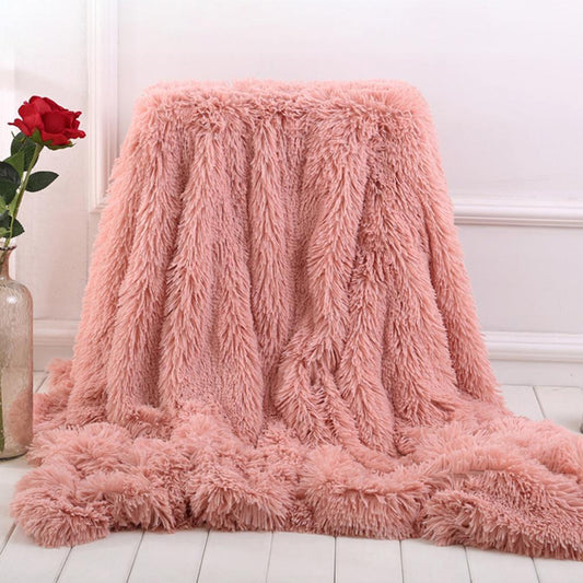 Super Soft Coral Fleece Blanket Warm Cozy Bedding Blanket Fluffy Sofa Bedding Airplane Hotel Throw - 14 Colors Multiple Sizes