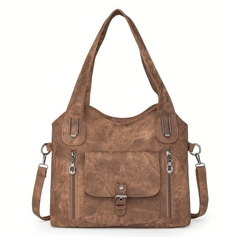 Women's Soft Leather Handbag - Adult Vintage Synthetic Leather Bag
