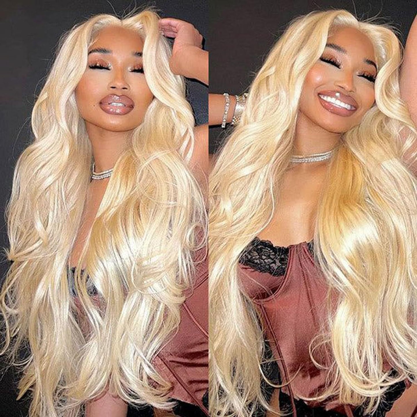 Women's European American Lace Front Wig - Synthetic Fiber Middle Parting Style