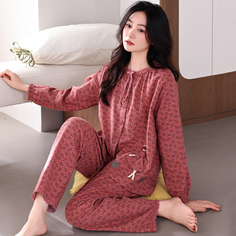Women's Loose All Cotton Pajama Suit - Comfortable Fashion Sleepwear
