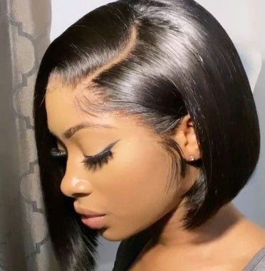 Women's Side Points Full Head Wig - Black High Temperature Fiber Multiple Parting Options