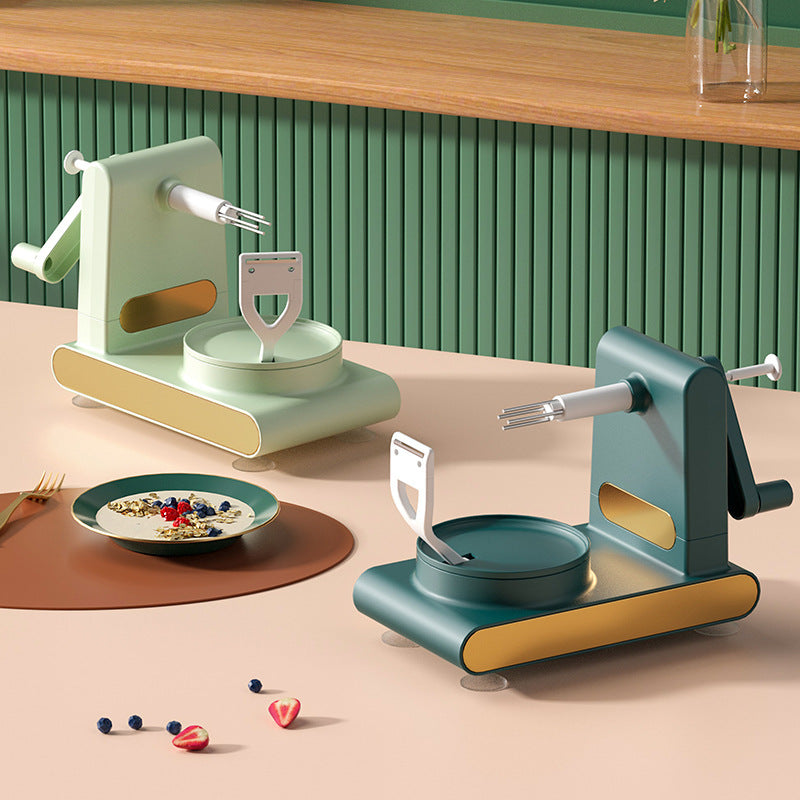 Hand-cranked Multifunctional Peeler Machine Home Peeler Cutter Kitchen Slicer Tools With Gadgets Fruit Corer - ABS Plastic Metal