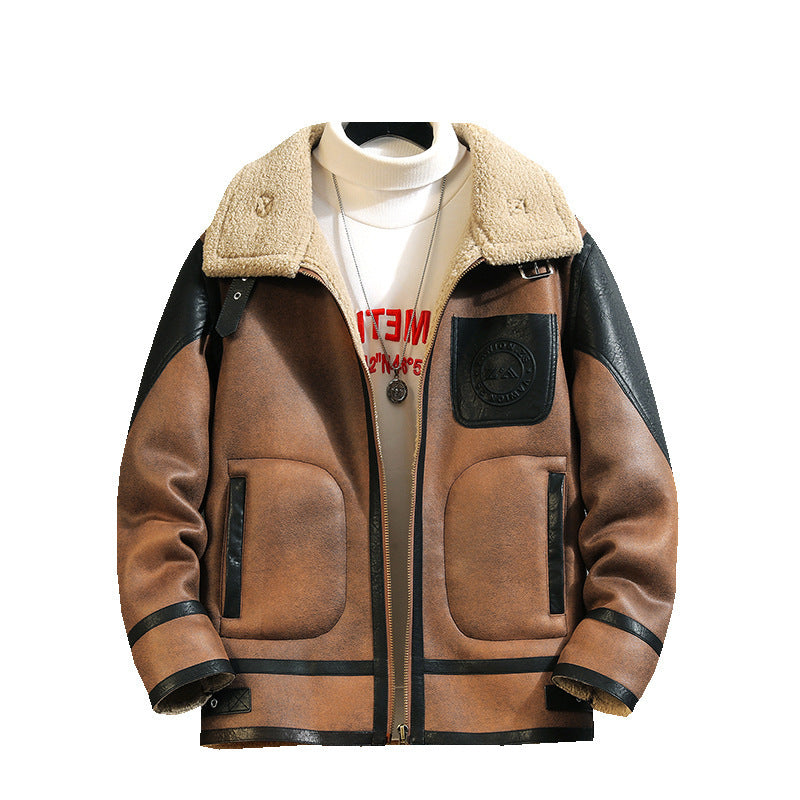 Women's Plus Size Suede Jacket - Brown Color Multiple Sizes
