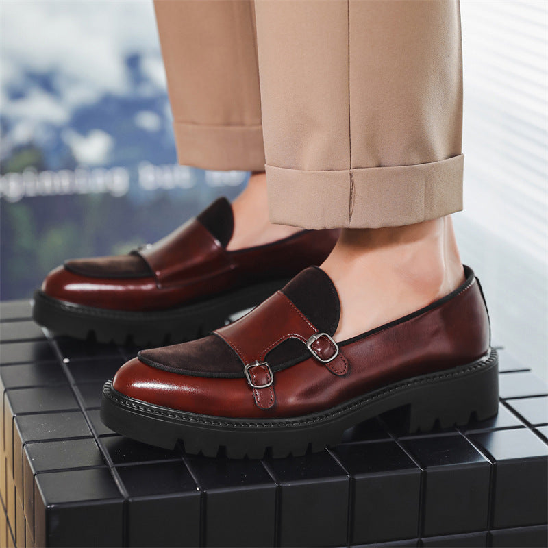Slip-on Men's Thick Bottom Heighten Casual Shoes - Height Increasing Platform