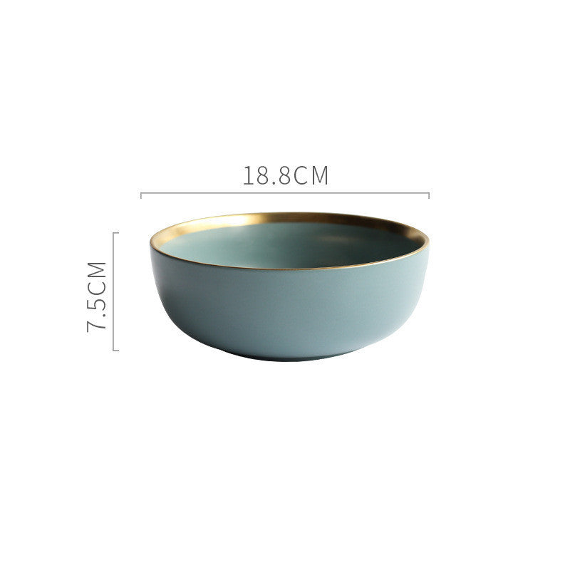 Nordic Porcelain Tea Bowl Set - Celadon Solid Color